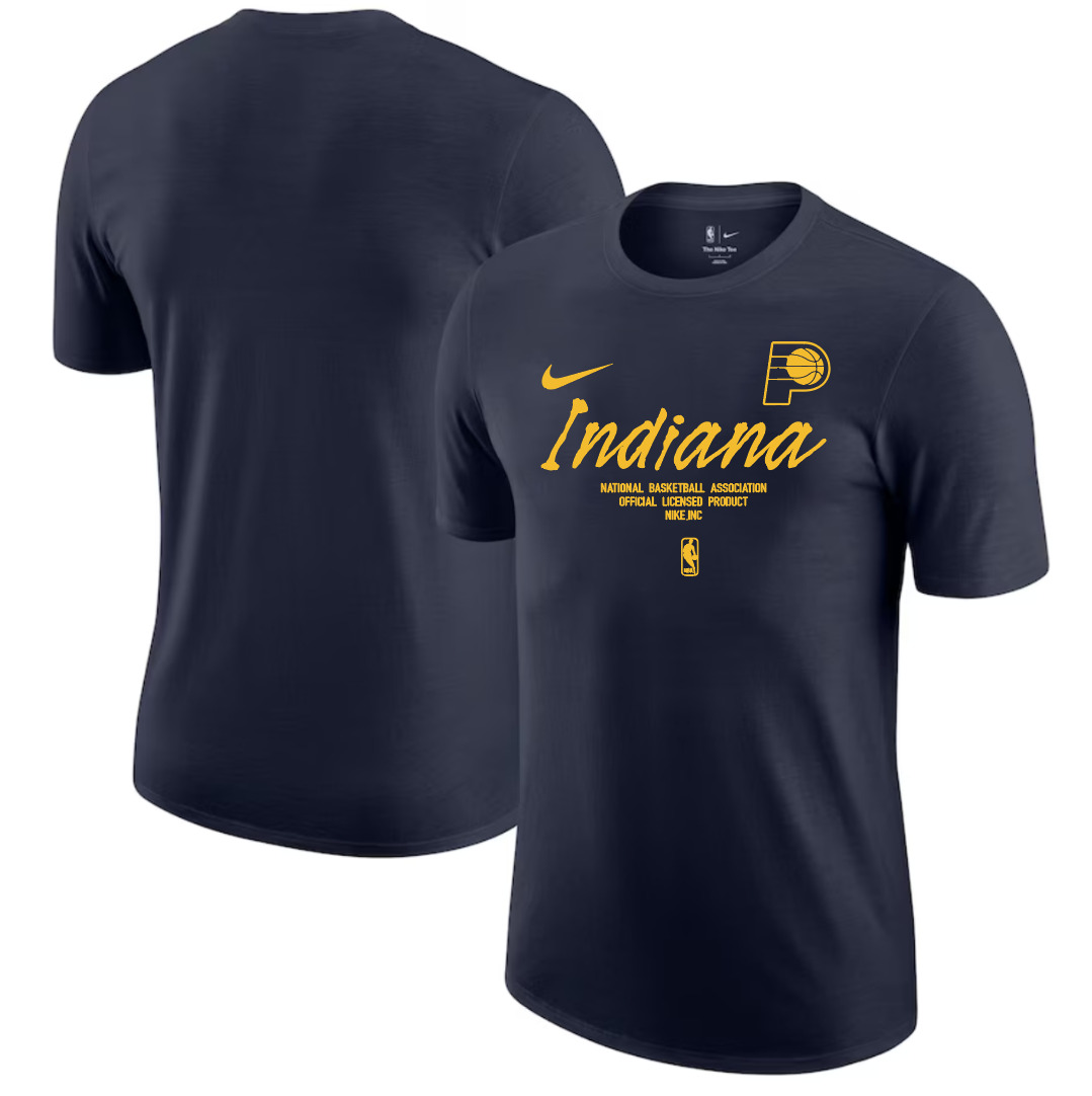 Men 2025 NBA Indiana Pacers Drak Blue Nike T shirts style 3->nba t-shirts->Sports Accessory